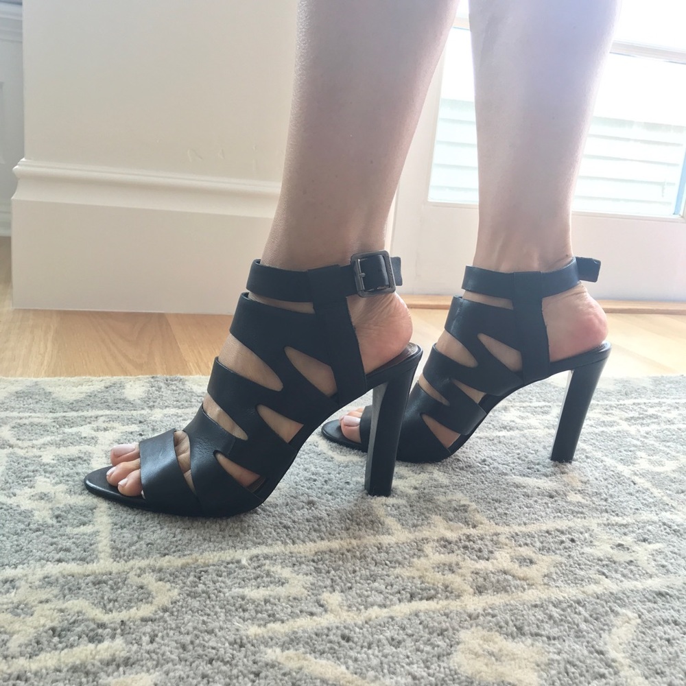 Black strappy heels
